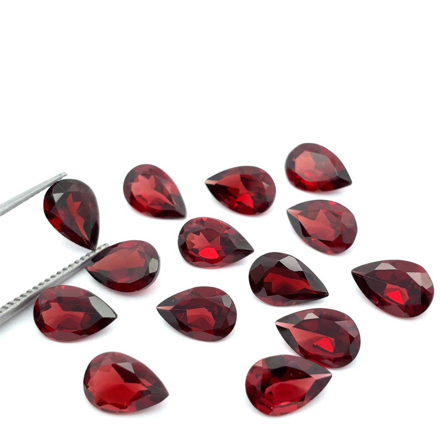 One 9x6 Red Garnet Pear cut, Faceted Loose Gemstone