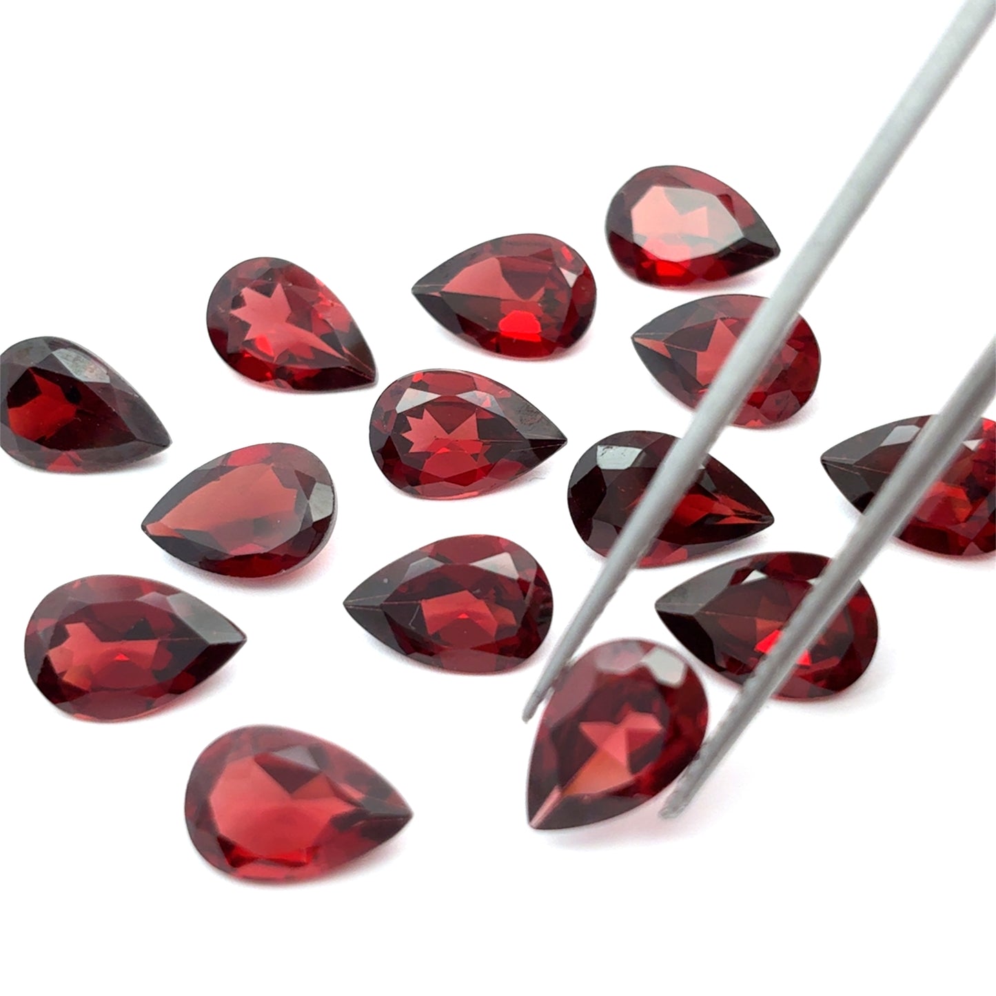 One 9x6 Red Garnet Pear cut, Faceted Loose Gemstone