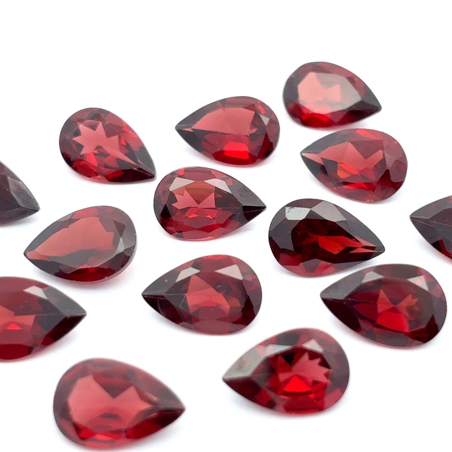 One 9x6 Red Garnet Pear cut, Faceted Loose Gemstone