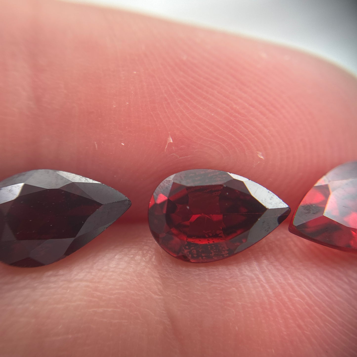 One 9x6 Red Garnet Pear cut, Faceted Loose Gemstone