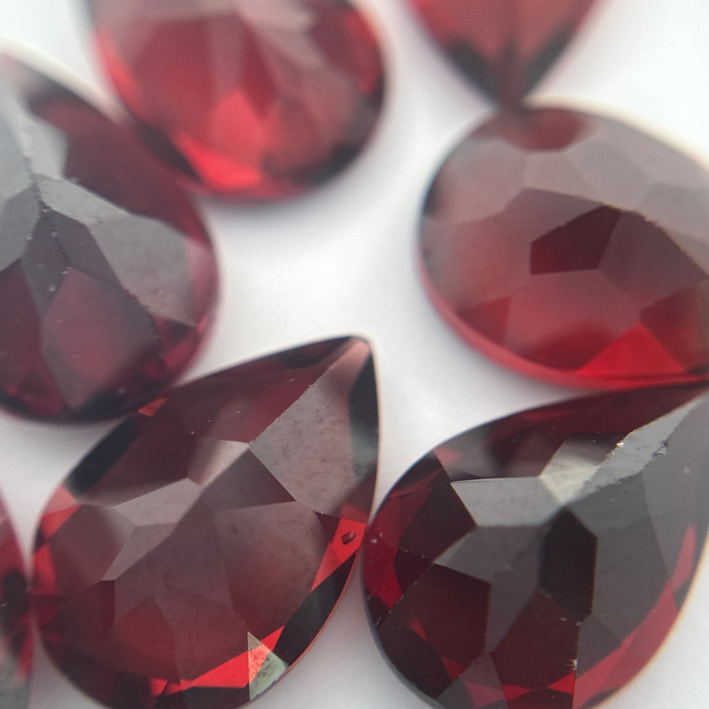 One 9x6 Red Garnet Pear cut, Faceted Loose Gemstone