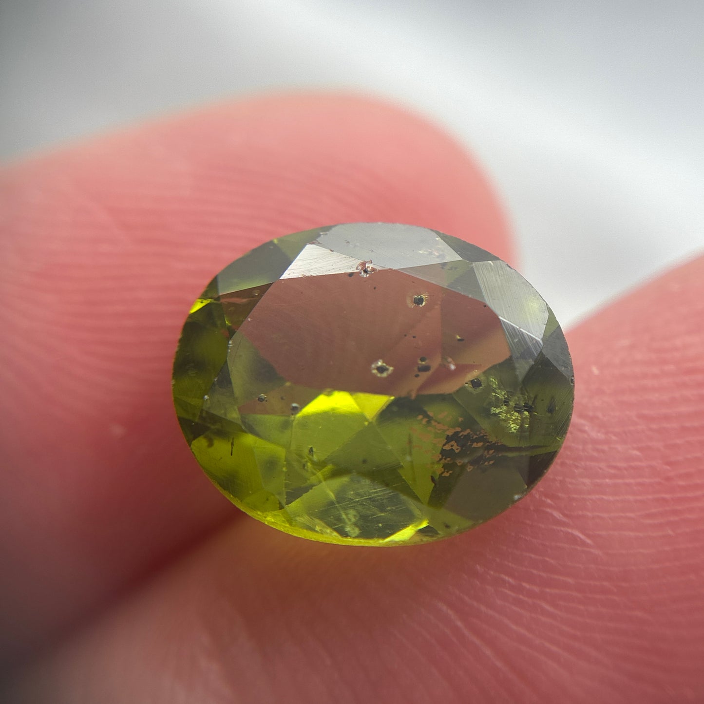 4 carat Peridot 12x10mm Oval Cut, Olive Green Faceted Loose Gemstone