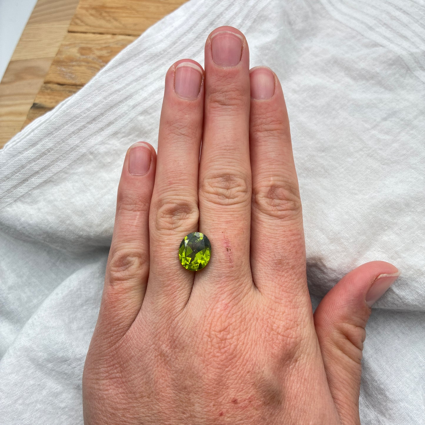 4 carat Peridot 12x10mm Oval Cut, Olive Green Faceted Loose Gemstone