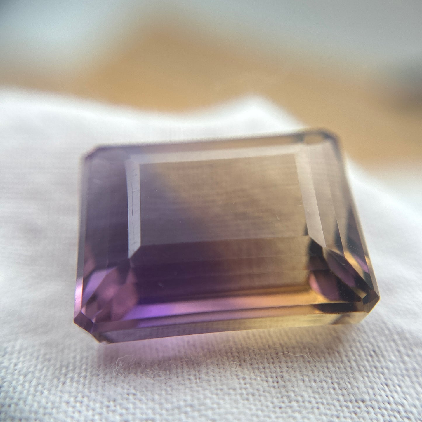 17 carat Ametrine 16x13mm Emerald Cut, Faceted Loose Gemstone