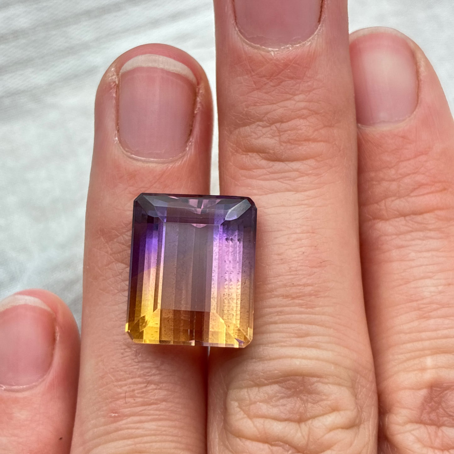 17 carat Ametrine 16x13mm Emerald Cut, Faceted Loose Gemstone