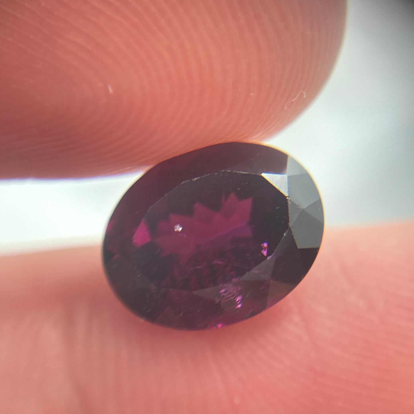 4 carat Purple Rhodolite Garnet 10x8mm Oval Cut, Faceted Loose Gemstone