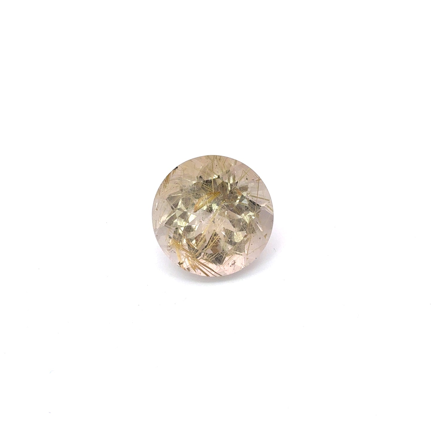 9.40 Carats Rutilated Quartz 14mm Round Faceted Gemstone