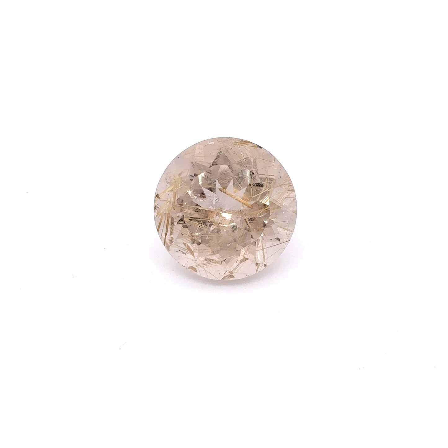 9.40 Carats Rutilated Quartz 14mm Round Faceted Gemstone