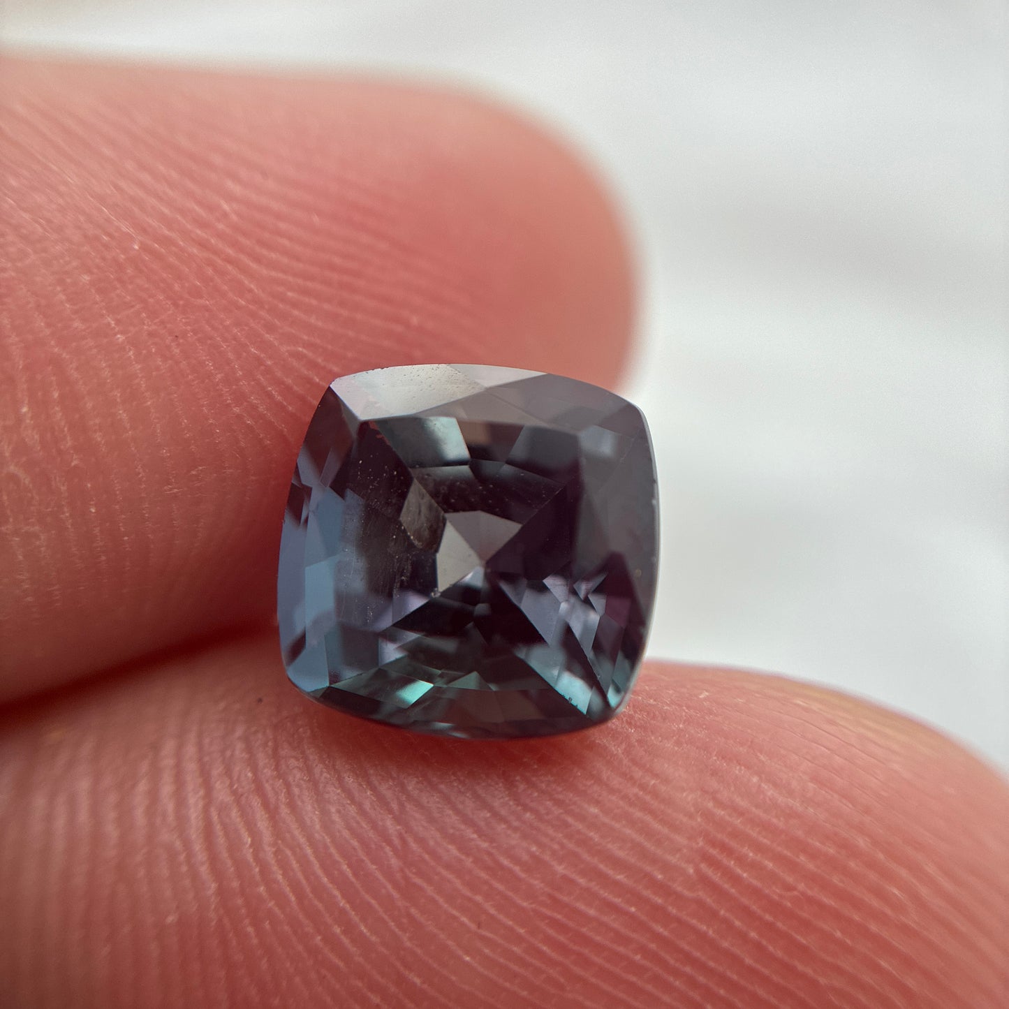 9mm Cushion Cut Lab-Grown Alexandrite Gemstone 4 1/2 Carats