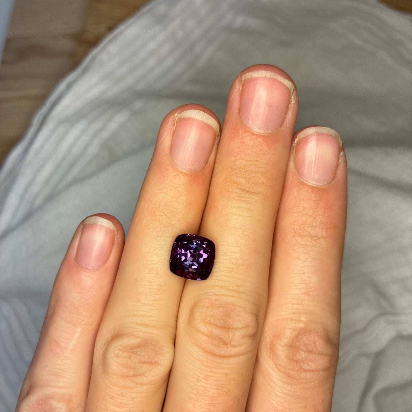 9mm Cushion Cut Lab-Grown Alexandrite Gemstone 4 1/2 Carats
