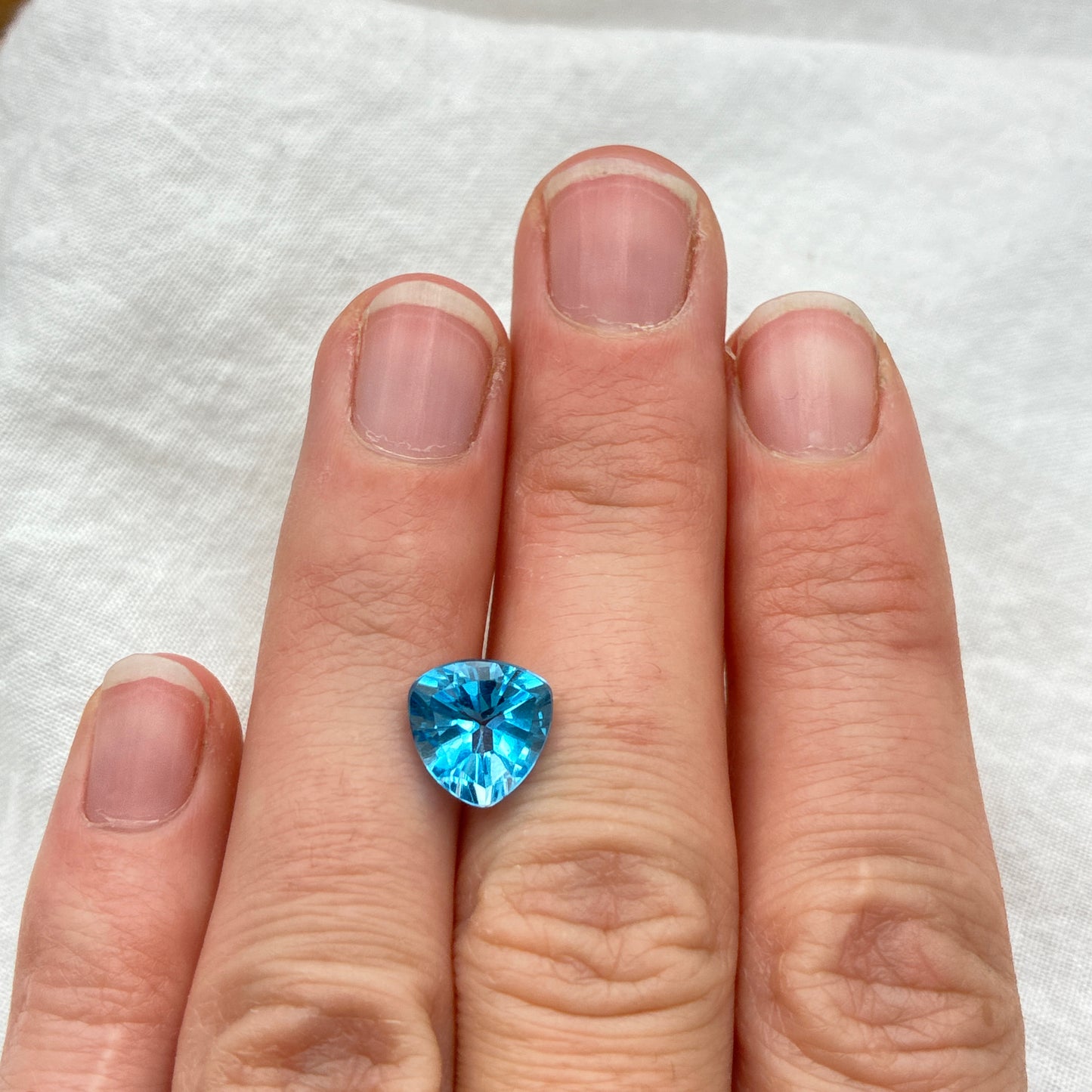 9mm Blue Topaz Trillion Cut Gemstone 3.27 carats