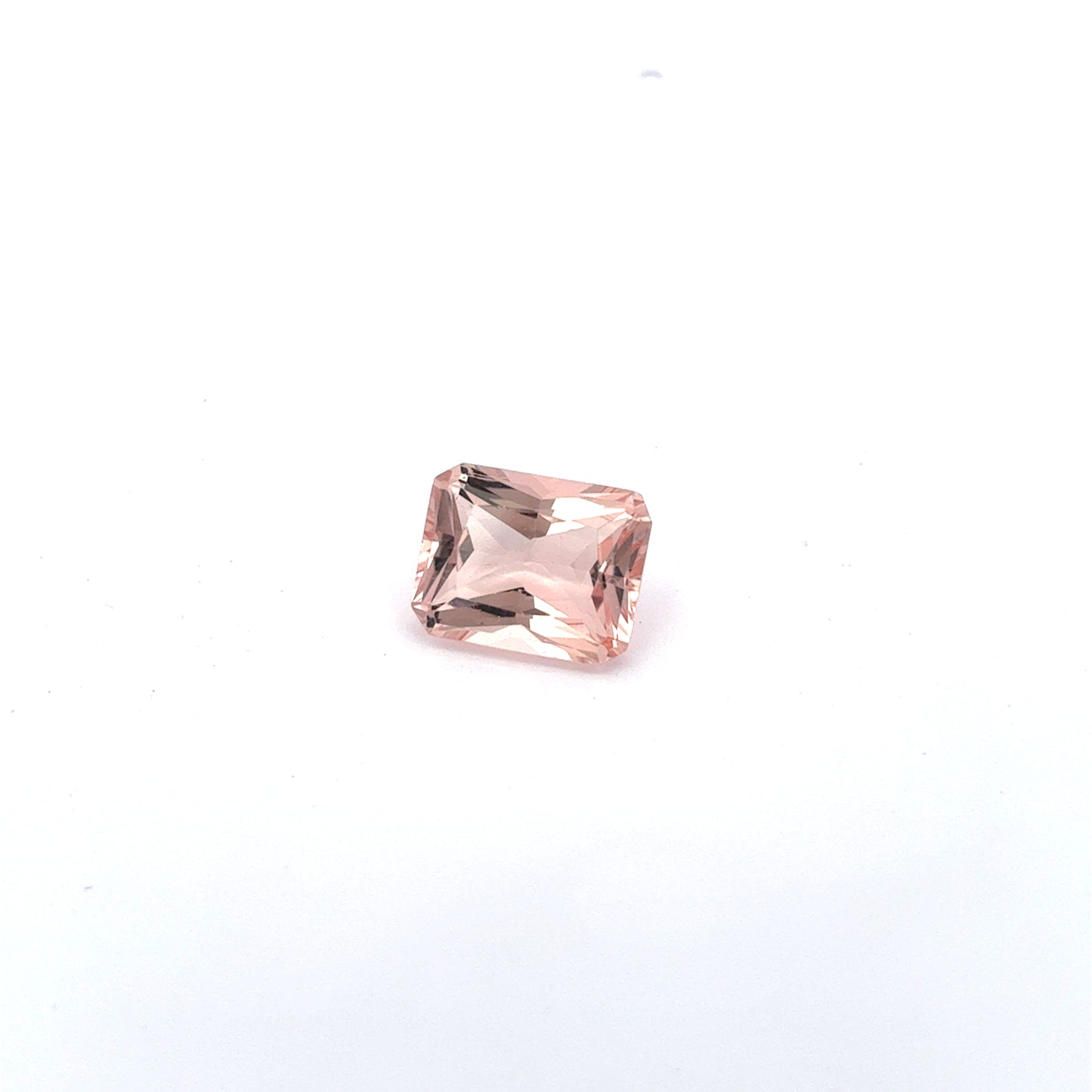 10x8mm Natural Peach Morganite, Radiant Emerald Cut, 3 carats