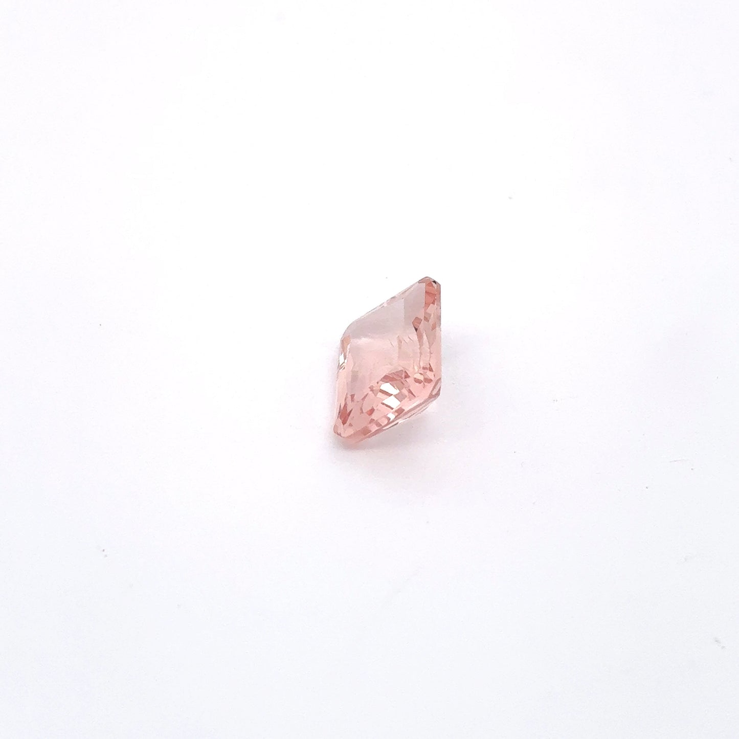10x8mm Natural Peach Morganite, Radiant Emerald Cut, 3 carats