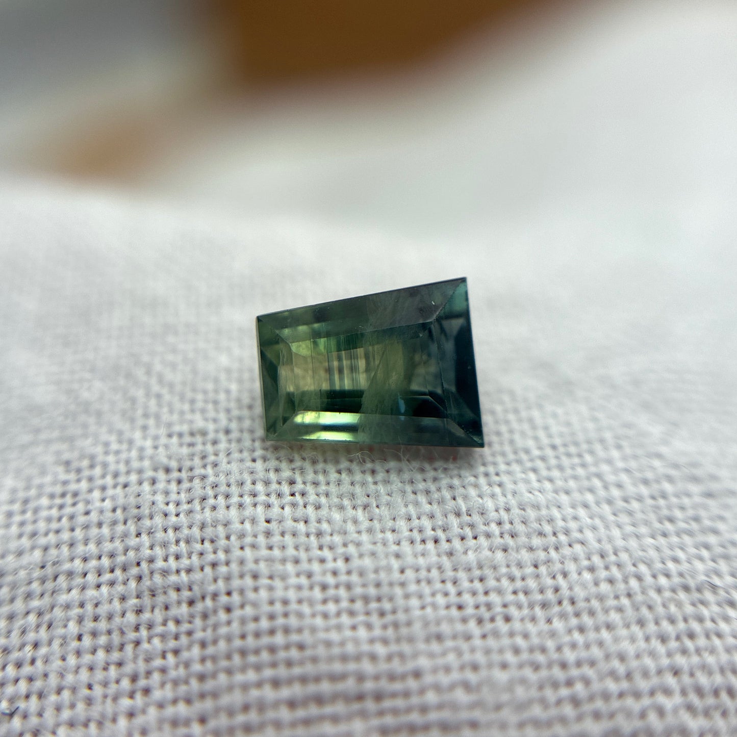 0.68ct Natural Green Heated Parti Sapphire Tapered Baguette