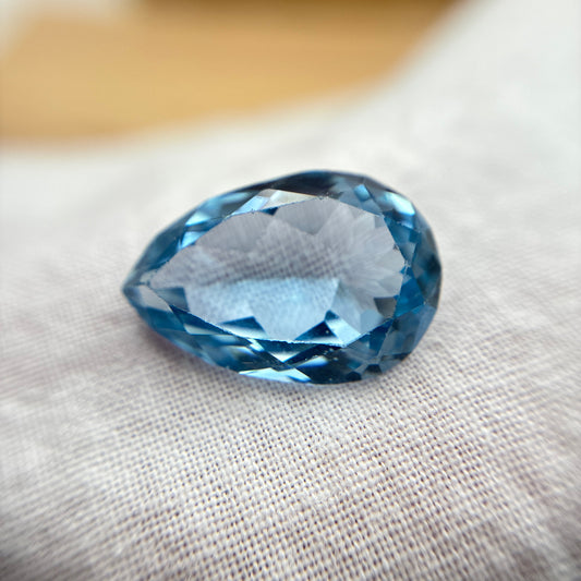 Lab-grown Blue Spinel Pear Cut 17.5x11.8mm 10 1/2 Carats