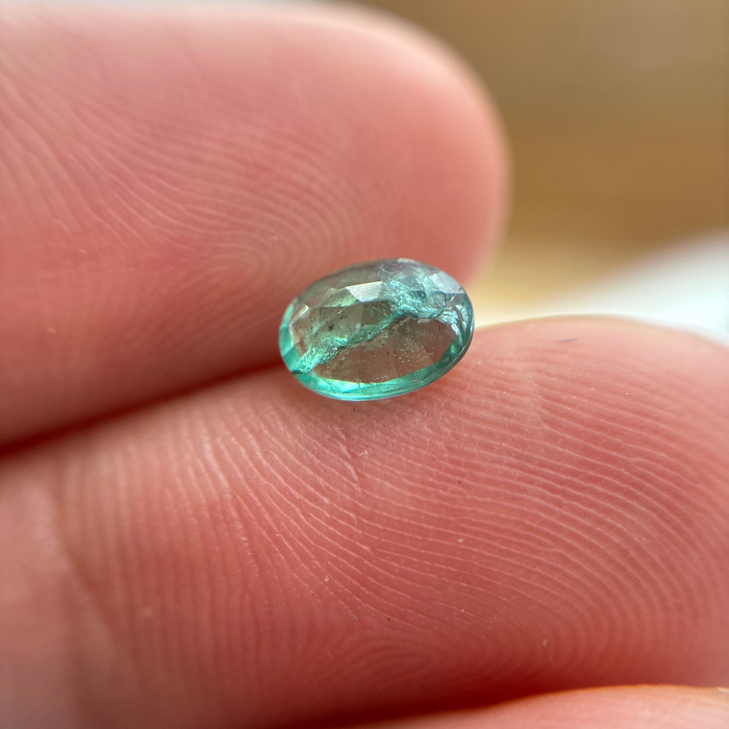 7x5mm Loose Natural Green Emerald 0.77 carat gem