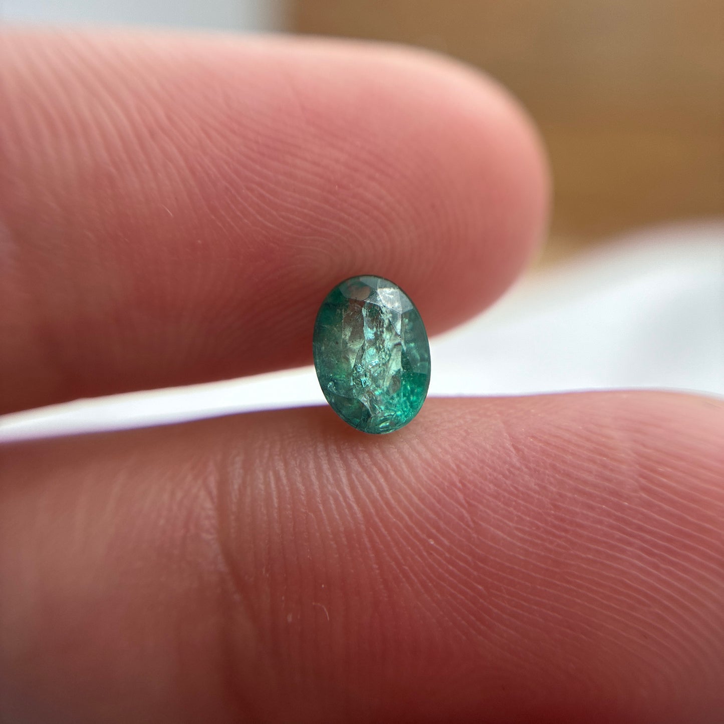 7x5mm Loose Natural Green Emerald 0.77 carat gem