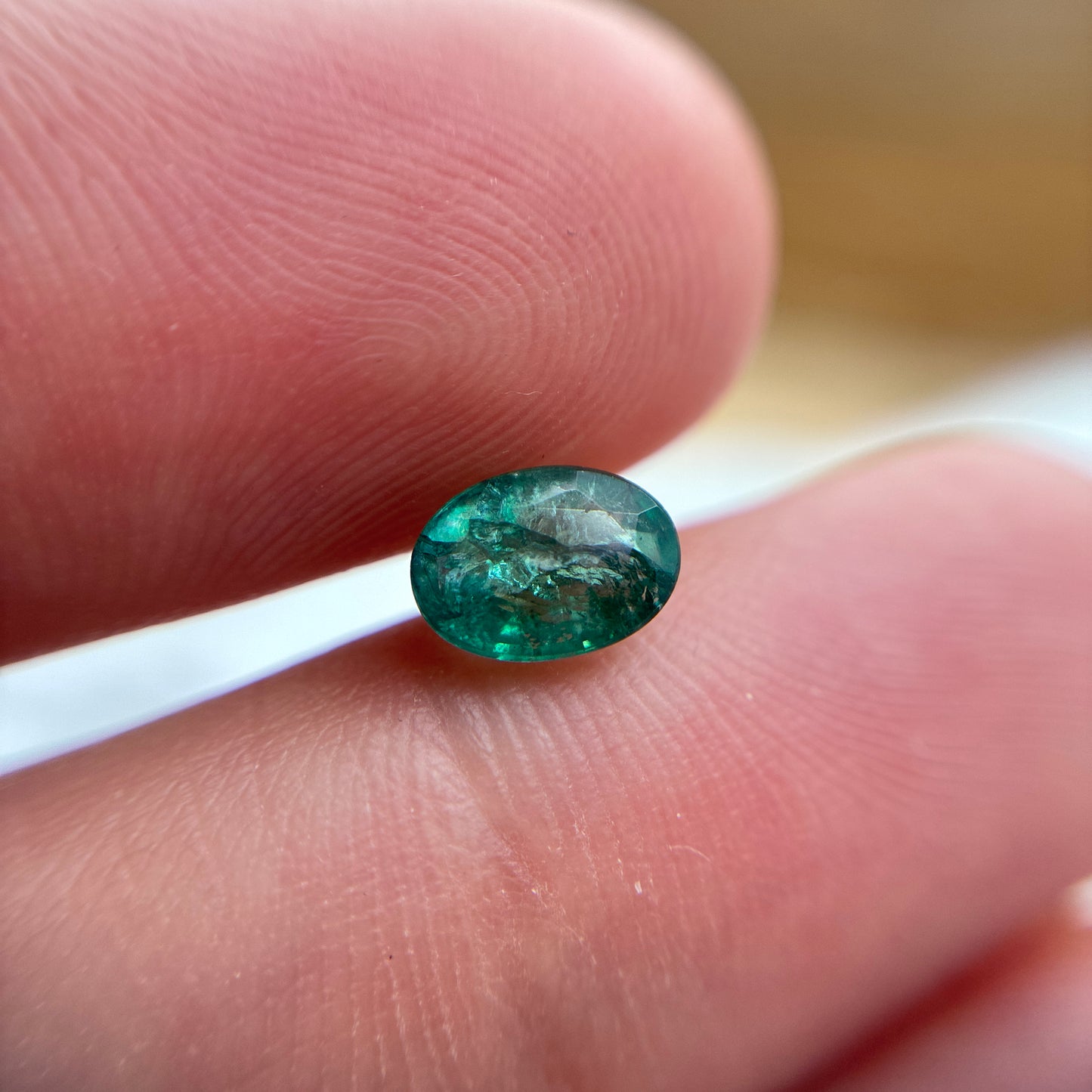 7x5mm Loose Natural Green Emerald 0.77 carat gem