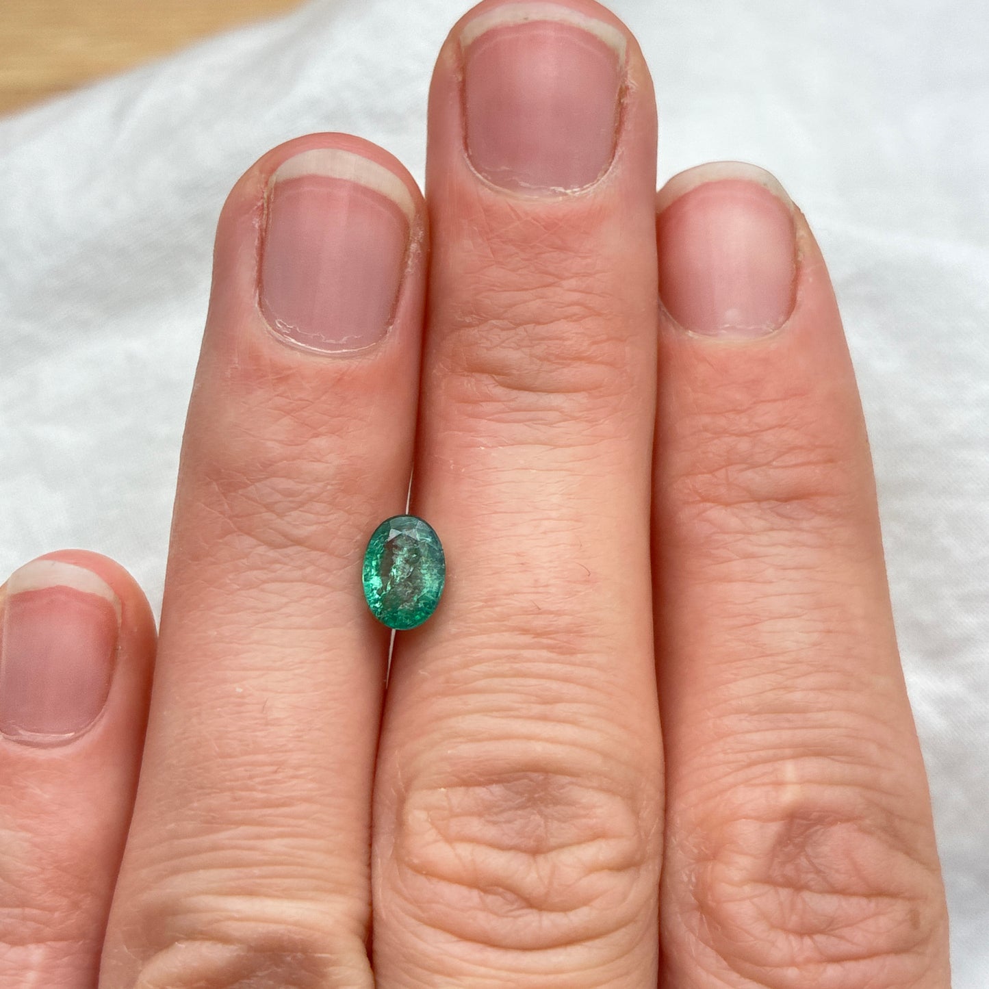 7x5mm Loose Natural Green Emerald 0.77 carat gem