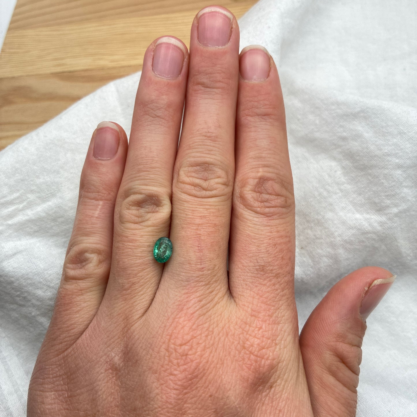 7x5mm Loose Natural Green Emerald 0.77 carat gem