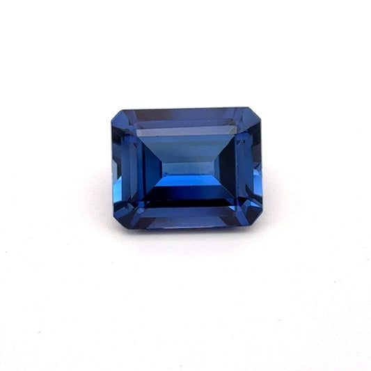 10x8mm Lab Created Emerald Cut Blue Sapphire 4.24 carats