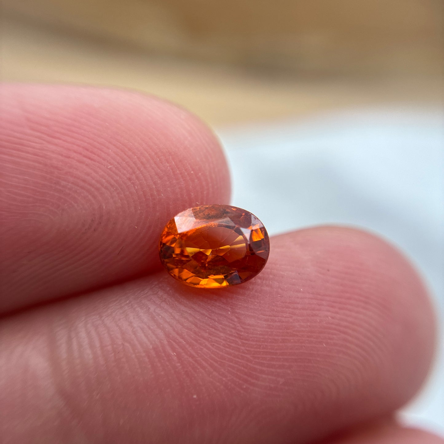 1.50 Carat Mandarin Orange Spessartite Garnet, 7.2x5.4mm Oval