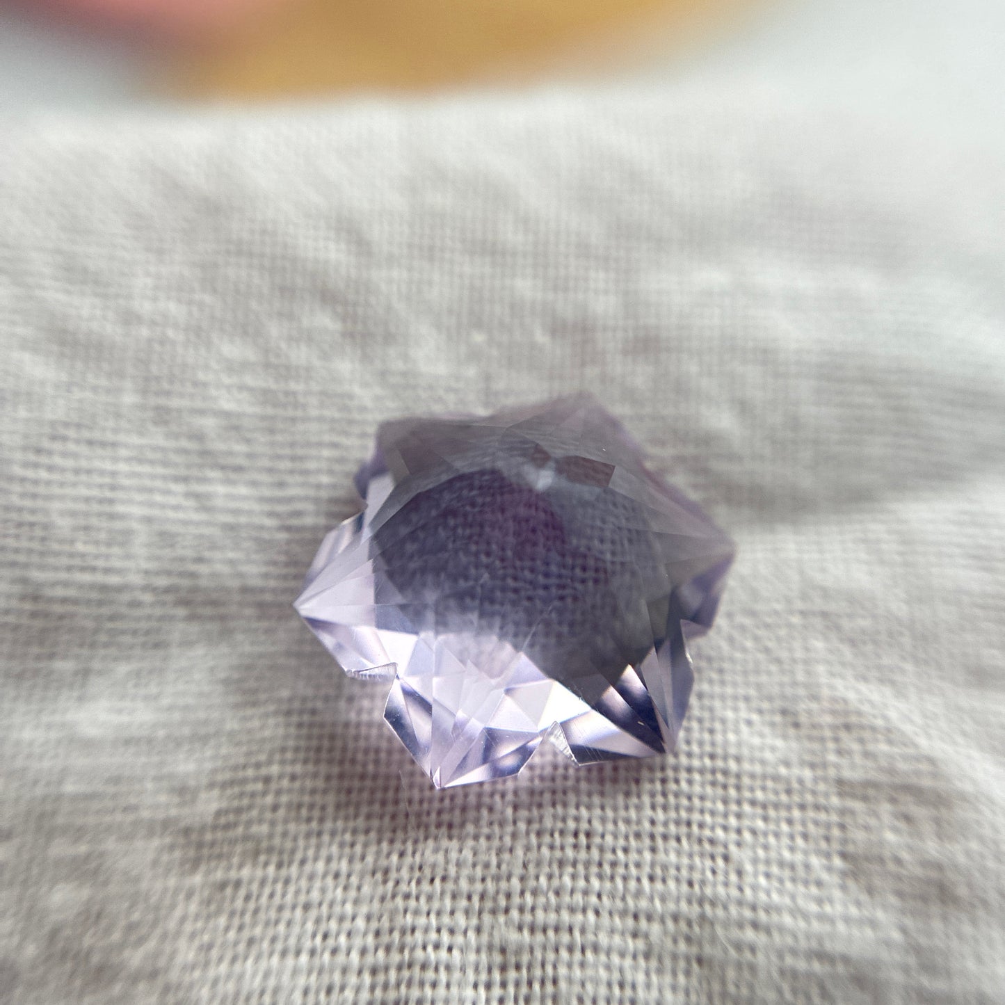 4.30ct Fancy Snowflake Cut Lavender Amethyst appr. 12mm Hexagon