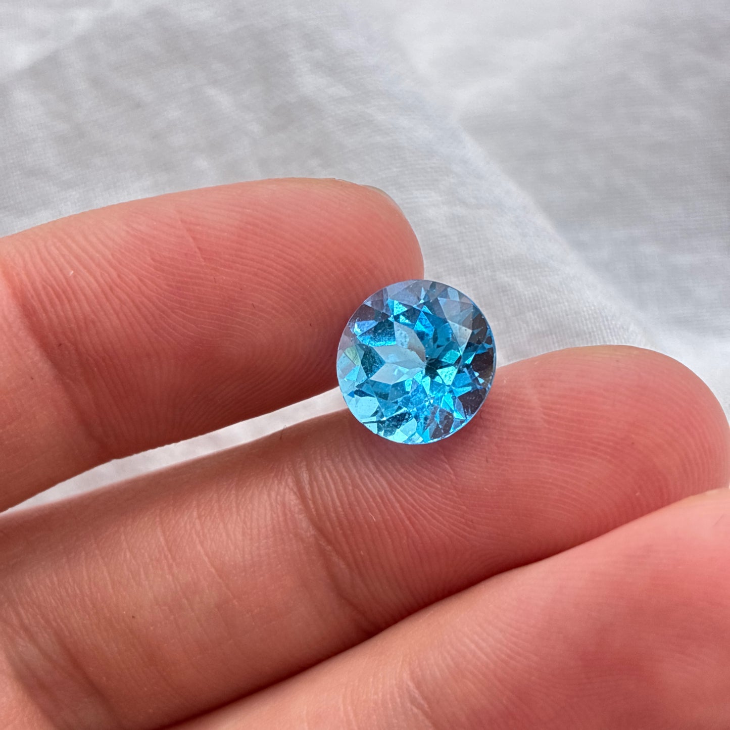 10mm Round Loose Blue Topaz Gemstone 4.22 Carats