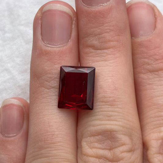 7.39 carat Rectangle Lab-grown Ruby 12x9.7mm
