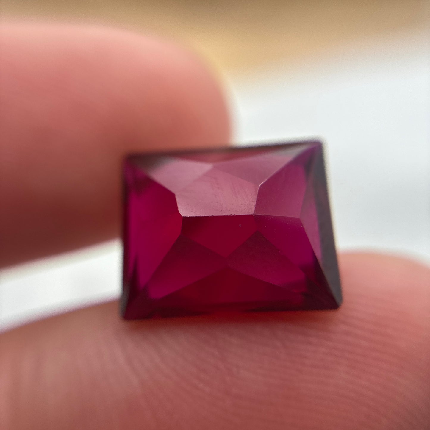 7.39 carat Rectangle Lab-grown Ruby 12x9.7mm