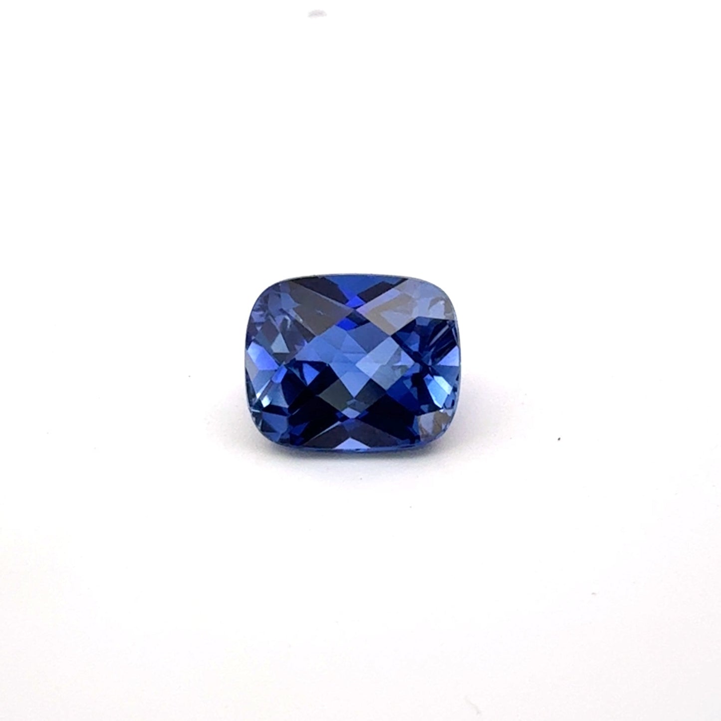 Blue gemstone on a white background