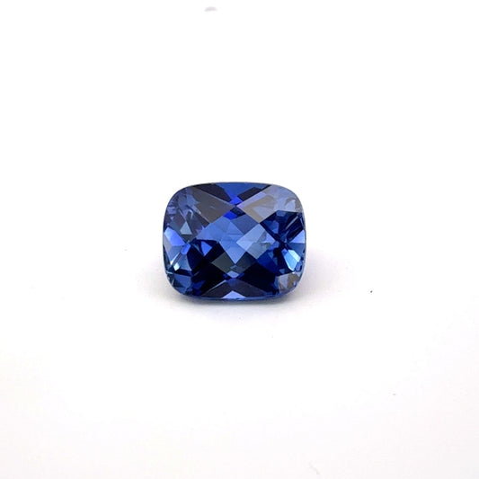 Blue gemstone on a white background