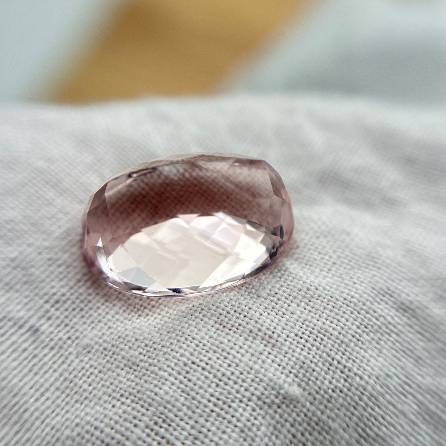 14x10mm Light Pink Morganite 7.69 Carat Oval Cut, Faceted Loose Gemstone