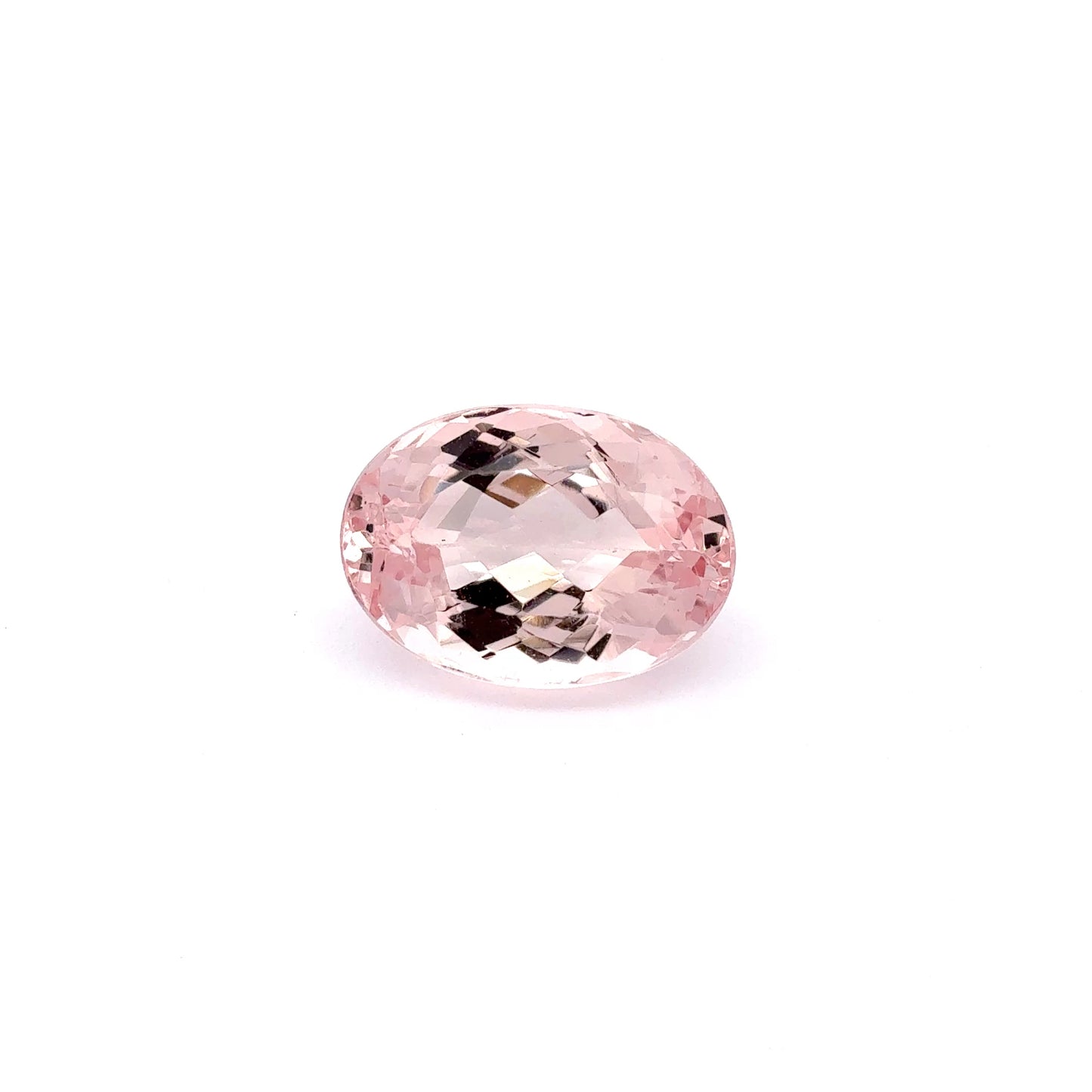 14x10mm Light Pink Morganite 7.69 Carat Oval Cut, Faceted Loose Gemstone