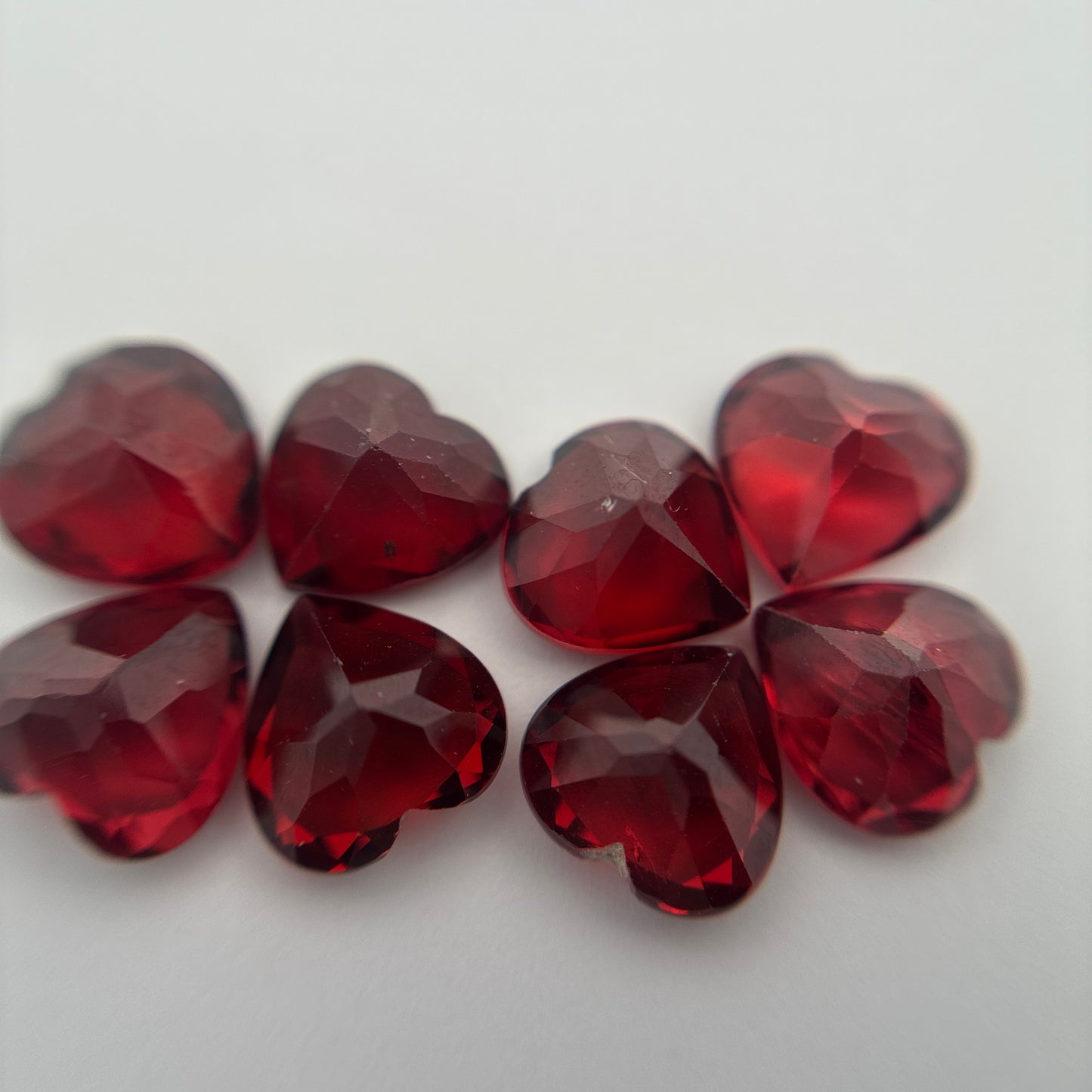 One 6mm Red Garnet Heart Cut, Faceted Loose Gemstone
