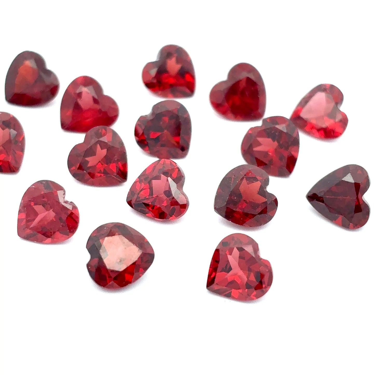One 6mm Red Garnet Heart Cut, Faceted Loose Gemstone