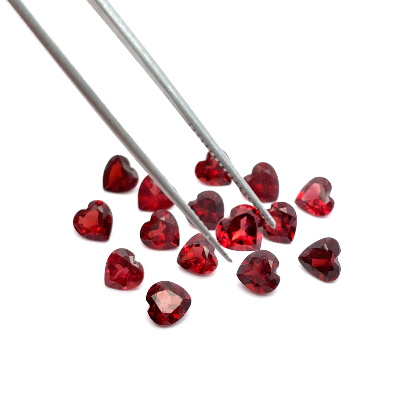 One 6mm Red Garnet Heart Cut, Faceted Loose Gemstone