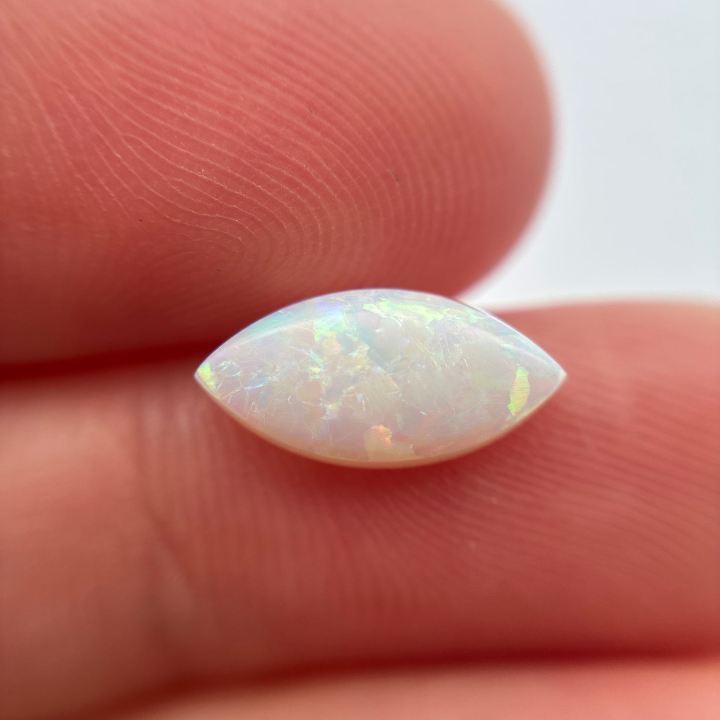 1 carat Australian White Opal 12.3x6.2mm Marquise Cabochon