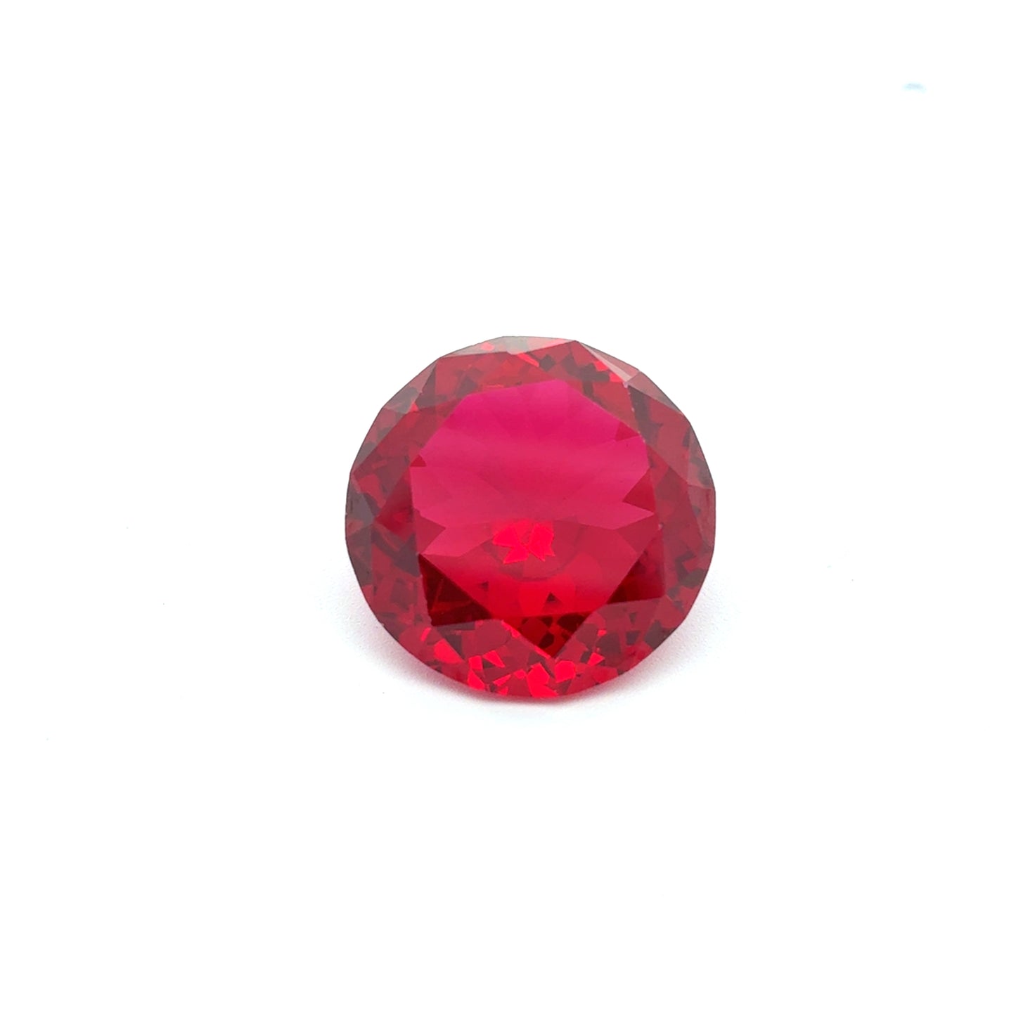 15mm Lab Ruby 14.73 carat Round Cut, Faceted Loose Red Ruby