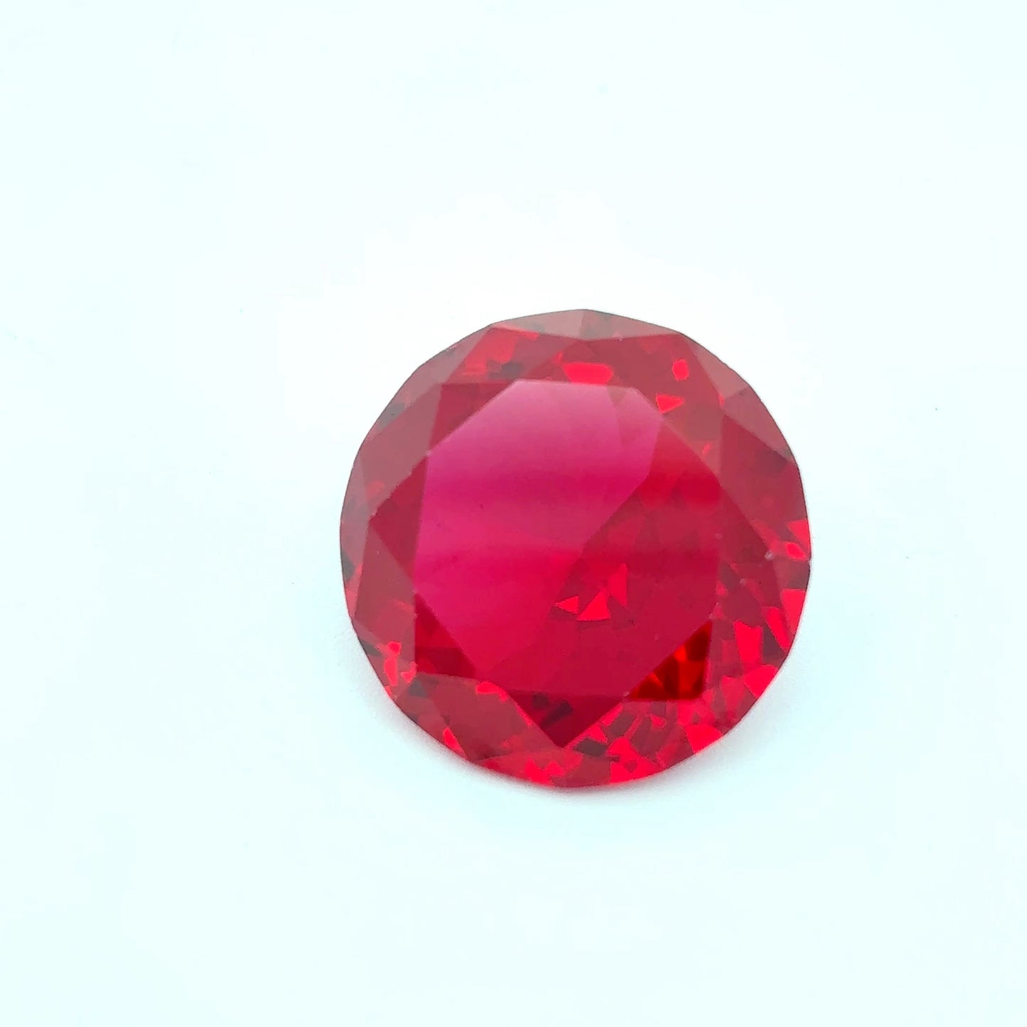 15mm Lab Ruby 14.73 carat Round Cut, Faceted Loose Red Ruby
