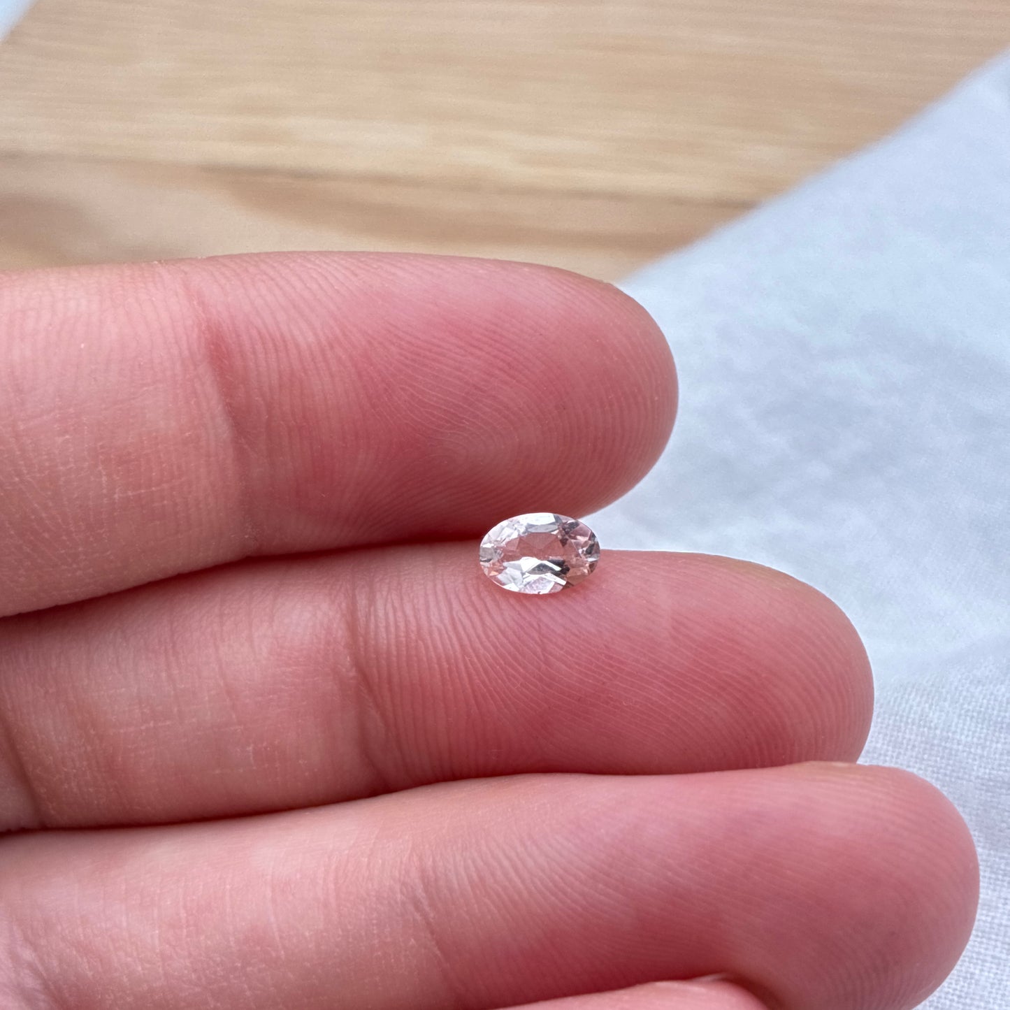 6x4mm Light Pink Morganite 0.37 carat Oval Cut, Faceted Loose Gemstone