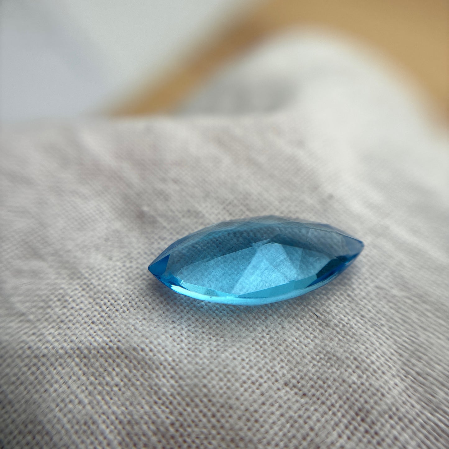 14.75x7mm Blue Topaz 3.43 carat Marquise Cut, Faceted Loose Gemstone