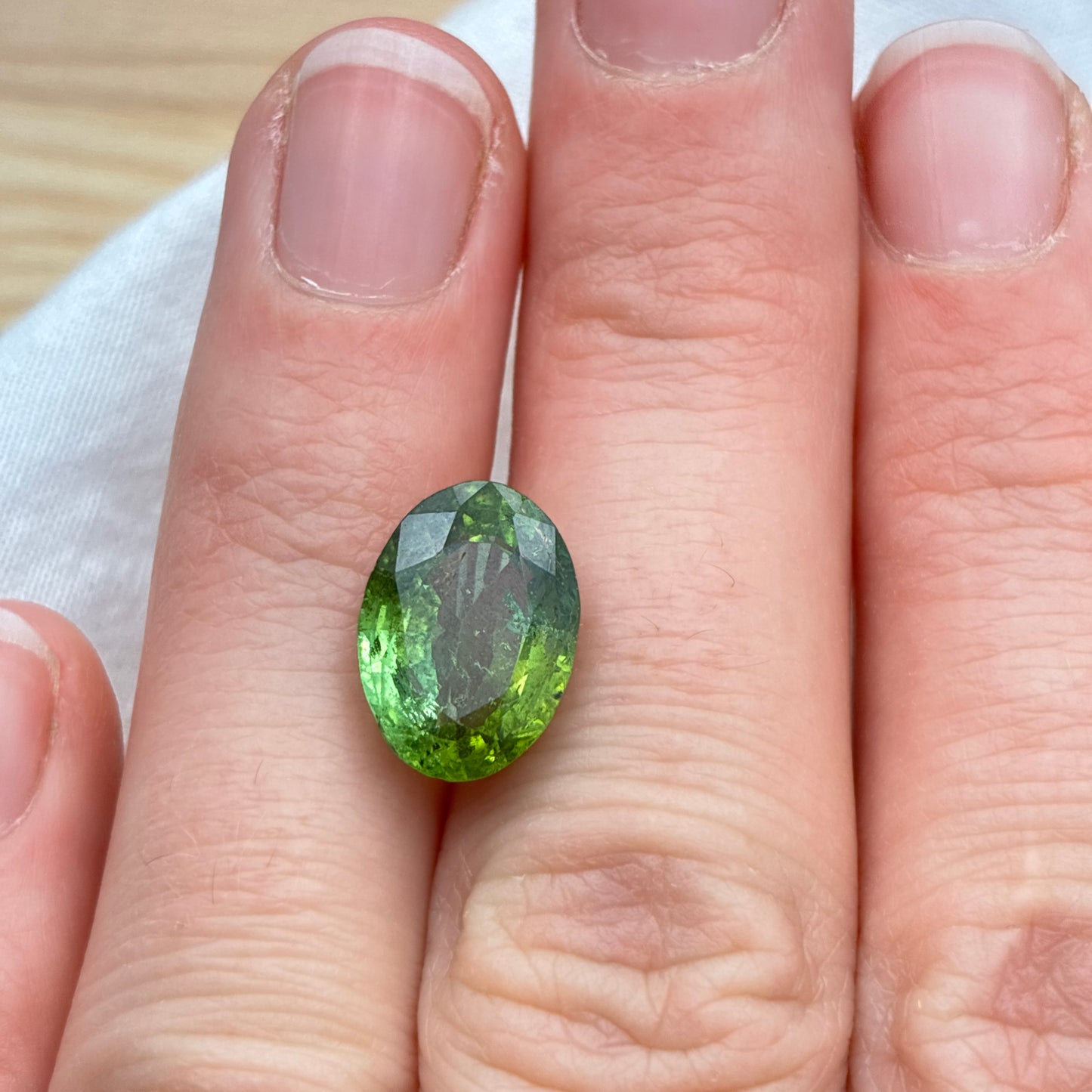5 Carat Green Tourmaline 12.7x9.2mm Oval Cut, Faceted Loose Gemstone