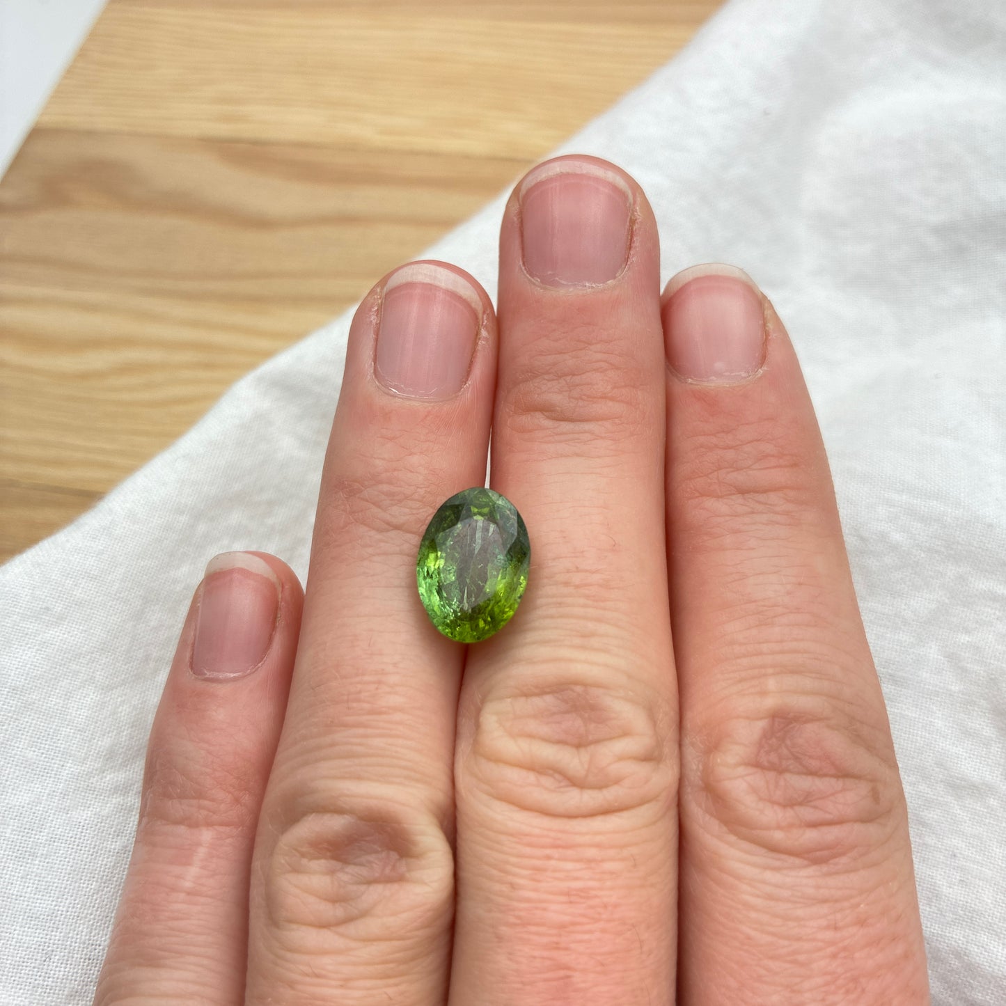 5 Carat Green Tourmaline 12.7x9.2mm Oval Cut, Faceted Loose Gemstone