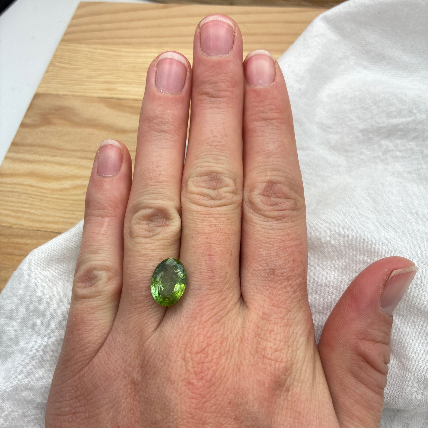 5 Carat Green Tourmaline 12.7x9.2mm Oval Cut, Faceted Loose Gemstone