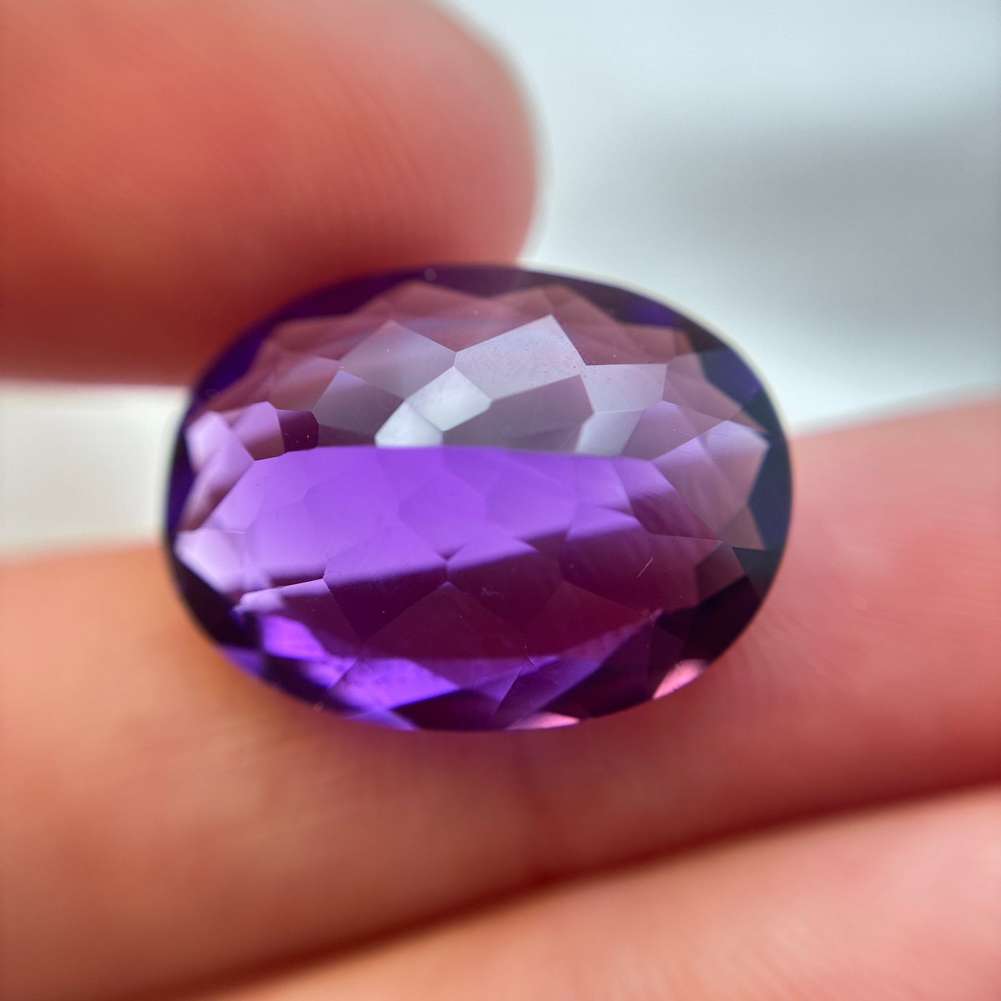 20x15mm Deep Purple Amethyst 15 carat Oval Cut, Faceted Loose Gemstone