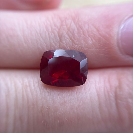 10x8mm Red Andesine 2 carat Cushion Cut, Faceted Loose Gemstone