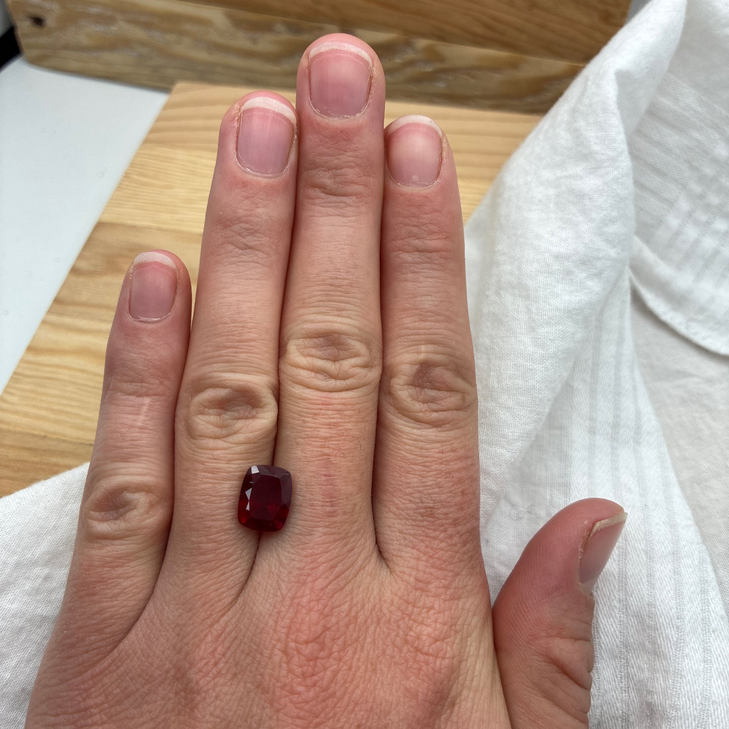 10x8mm Red Andesine 2 carat Cushion Cut, Faceted Loose Gemstone