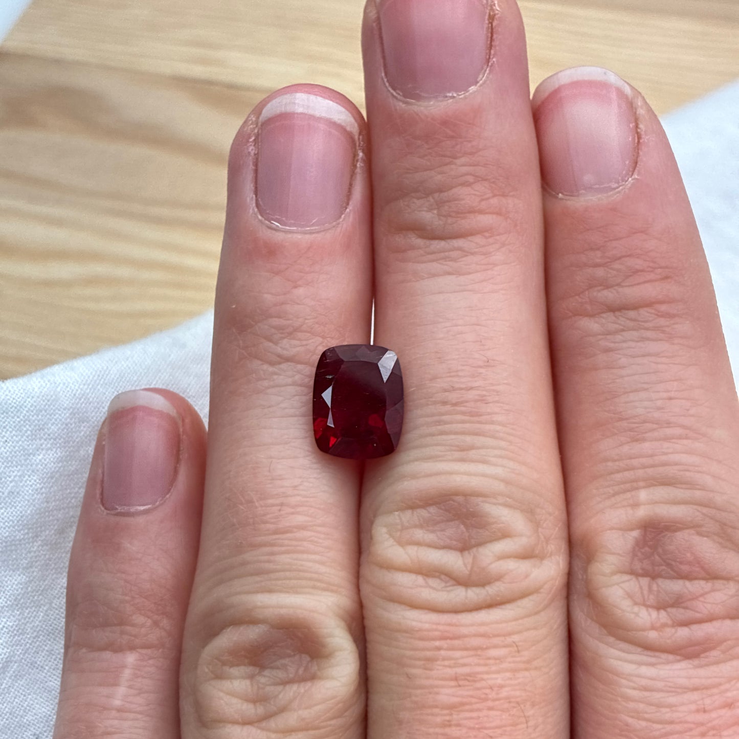 10x8mm Red Andesine 2 carat Cushion Cut, Faceted Loose Gemstone