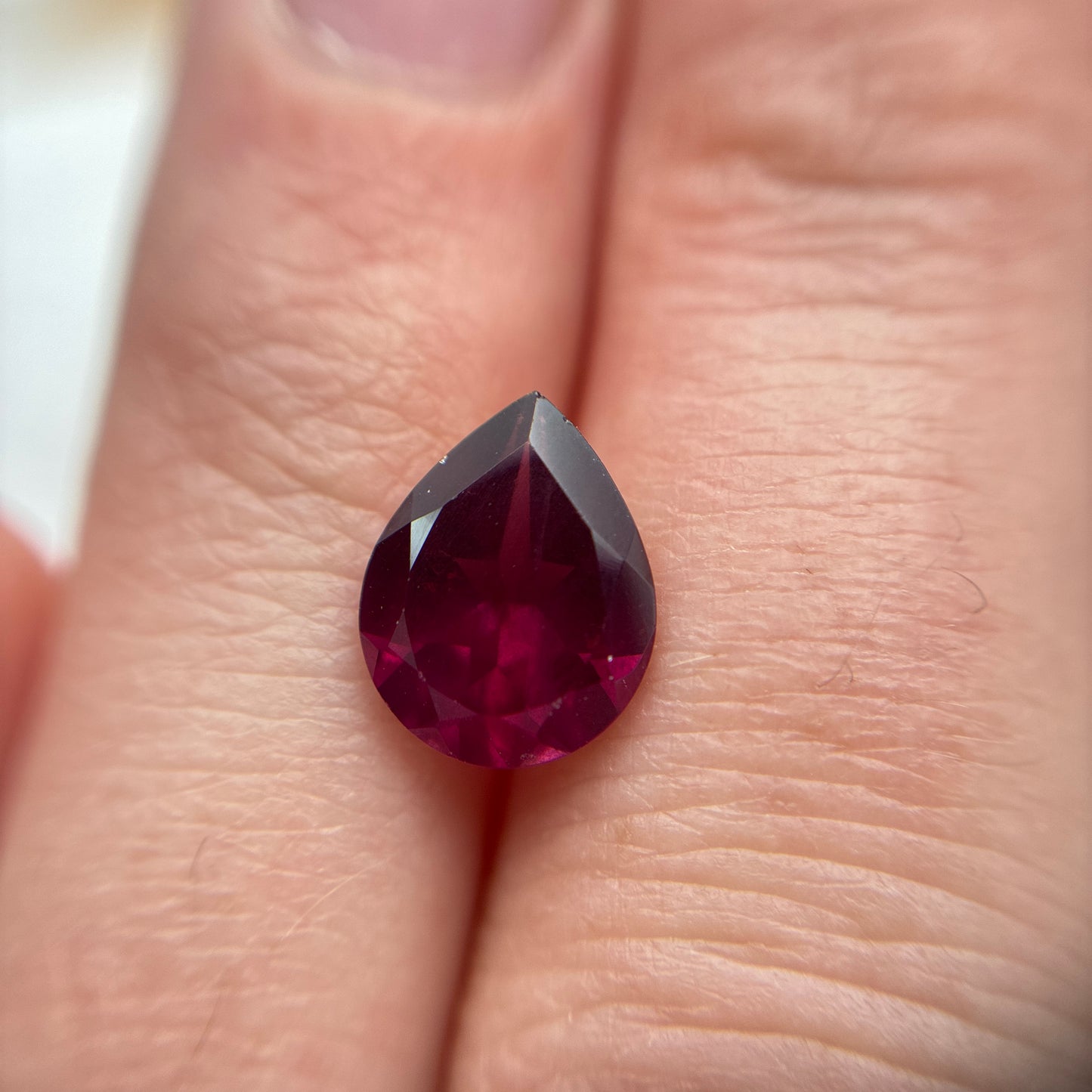 10x8mm Purple Rhodolite Garnet 2.64 carat Pear Cut, Faceted Loose Gemstone